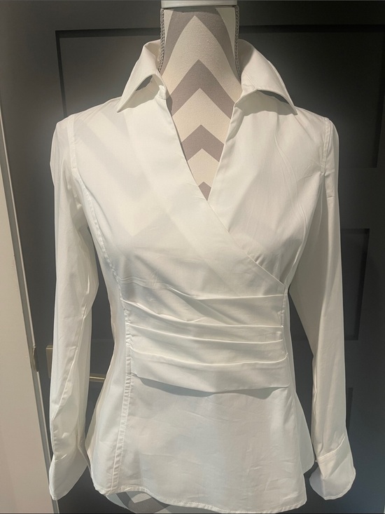 Talbots Tops - Talbots Cotton Pleated Feminine Blouse Size 4P